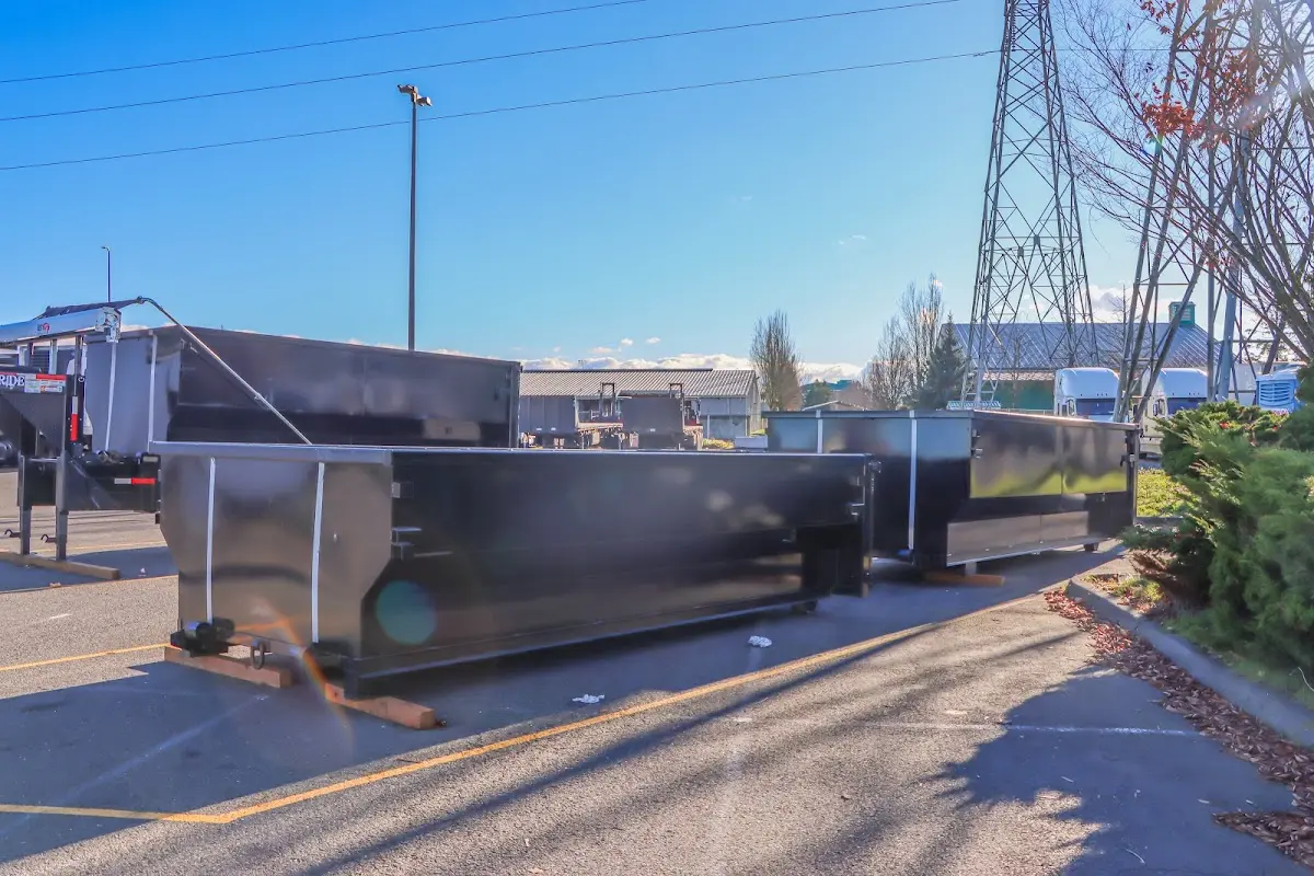 Roll-off dumpster ready for waste disposal at job site for 30 Yard Dumpster Rental in River Grove